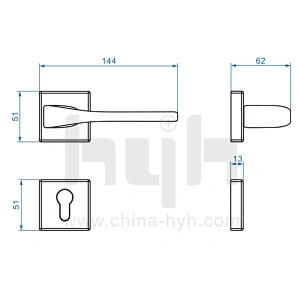 hyh Door Handle Zinc Alloy Door Lever with Patent