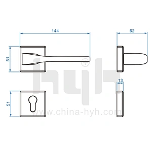hyh Door Handle Zinc Alloy Door Lever with Patent