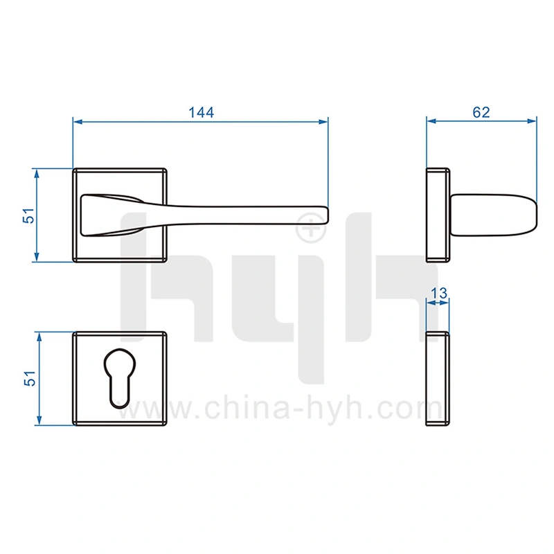 hyh Door Handle Zinc Alloy Door Lever with Patent